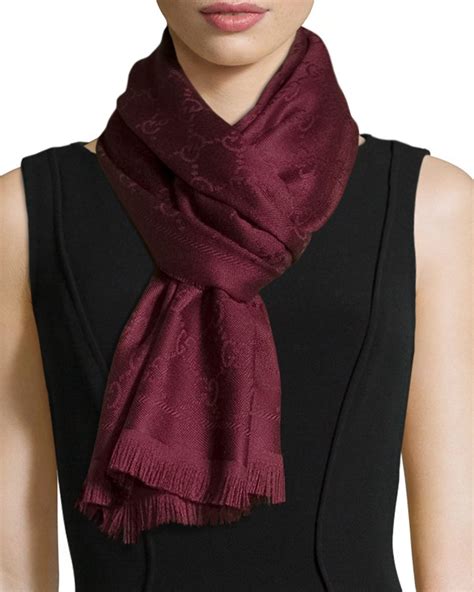 gucci stencil jacquard wool scarf|Gucci jacquard wool scarf v.